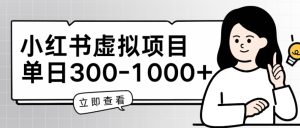 小红书虚拟项目家长会项目,单日一到三张【揭秘】-第一资源网