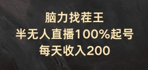 脑力找茬王,半无人直播100%起号,每天收入200+【揭秘】-第一资源网