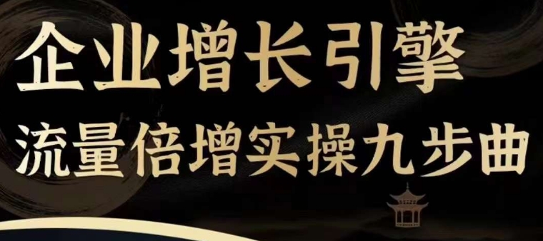 企业增长引擎流量倍增实操九步曲，一套课程帮你找到快速、简单、有效、可复制的获客+变现方式，-第一资源网