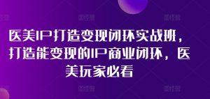医美IP打造变现闭环实战班,打造能变现的IP商业闭环,医美玩家必看!-第一资源网