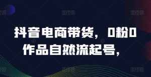 抖音电商带货,0粉0作品自然流起号,热销20多万人的抖音课程的经验分享-第一资源网