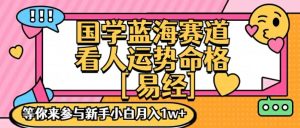 国学蓝海赋能赛道,零基础学习,手把手教学独一份新手小白月入1W+【揭秘】-第一资源网