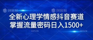 全新心理学情感抖音赛道,掌握流量密码日入1.5k【揭秘】-第一资源网