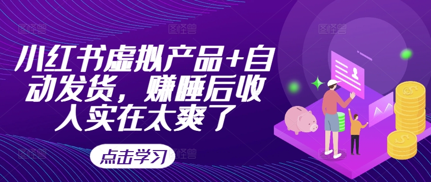 小红书虚拟产品+自动发货，赚睡后收入实在太爽了-第一资源网