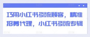 巧用小红书引流顾客,精准招募代理,小红书引流专辑-第一资源网