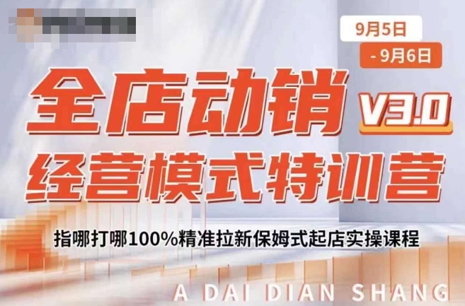 全店动销经营模式特训营，指哪打哪100%精准拉新保姆式起店实操课程-第一资源网