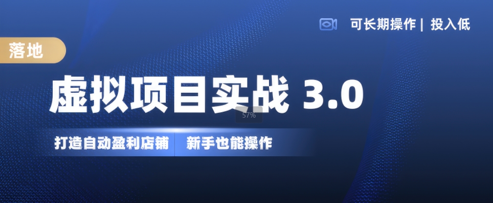 虚拟项目实战3.0，打造自动盈利店铺，可长期操作投入低，新手也能操作-第一资源网