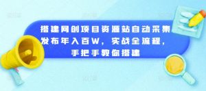 搭建网创项目资源站自动采集发布年入百W,实战全流程,手把手教你搭建【揭秘】-第一资源网