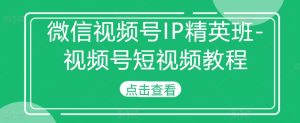 微信视频号IP精英班-视频号短视频教程-第一资源网