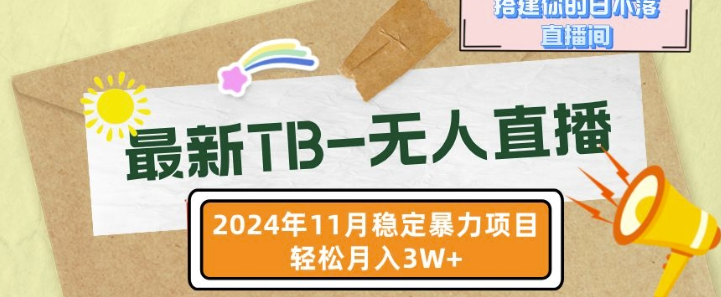 【最新TB-无人直播】11月最新，打造你的日不落直播间，轻松月入过W【揭秘】-第一资源网