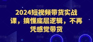 2024短视频带货实战课,搞懂底层逻辑,不再凭感觉带货-第一资源网