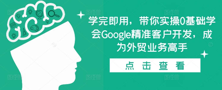 学完即用，带你实操0基础学会Google精准客户开发，成为外贸业务高手-第一资源网