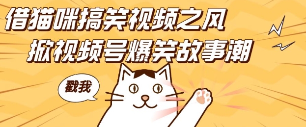 借猫咪搞笑视频之风，掀视频号爆笑故事潮，轻松日入四位数，无门槛快速入门!-第一资源网
