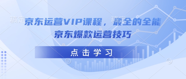 京东运营VIP课程，最全的全能京东爆款运营技巧-第一资源网
