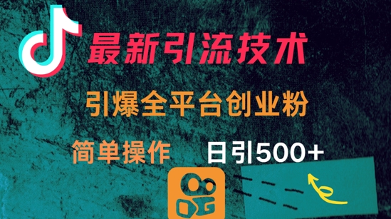 最新引流方法，引爆全平台的一个创业粉，简单操作日引300+-第一资源网