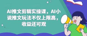 AI推文剪辑实操课，AI小说推文玩法不仅上限高，收益还可观-第一资源网