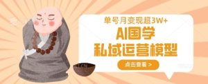 AI国学私域运营模型,单号月变现过W-第一资源网