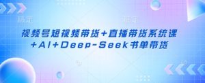 视频号短视频带货+直播带货系统课+AI+Deep-Seek书单带货-第一资源网