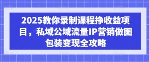 2025教你录制课程挣收益项目，私域公域流量IP营销做图包装变现全攻略-第一资源网
