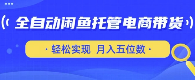 全自动闲鱼托管式电商带货，只需一部安卓手机和一个闲鱼号，轻松实现月入五位数【揭秘】-第一资源网