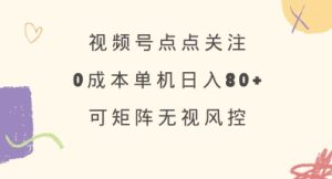 视频号点点关注，0成本单号80+，可矩阵，绿色正规，长期稳定【揭秘】-第一资源网