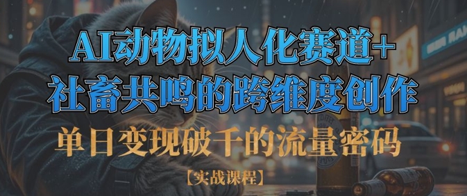 单日变现破千的流量密码，AI动物拟人化赛道+社畜共鸣的跨维度创作-第一资源网
