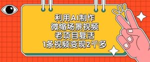 利用AI制作微缩场景视频，老项目复活，1条视频变现2k-第一资源网