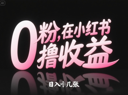 0粉在小红书撸收益，日入几张-第一资源网