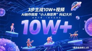 3步生成10W+视频,AI制作微观“小人物世界”科幻大片,条条万赞,1条作品涨粉2.3W-第一资源网
