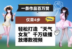 一条作品百万赞！ 只需4步，轻松打造“天气女友”千万级播放爆款视频-第一资源网