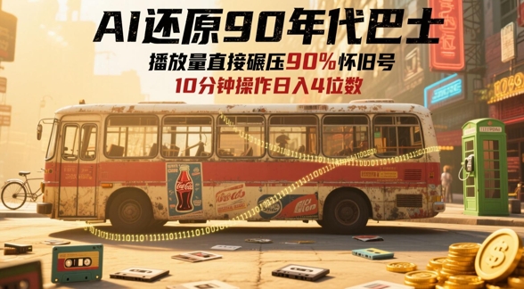 AI还原90年代巴士，一帧就让70后泪崩，播放量直接碾压90%怀旧号，每天操作十分钟，日入四位数-第一资源网