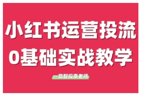小红书运营投流，小红书广告投放从0到1的实战课，学完即可开始投放（更新）-第一资源网