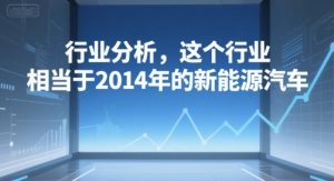 付费文章：行业分析，这个行业，相当于2014年的新能源汽车-第一资源网