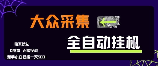 大众采集全自动玩法，新手小白轻松一天5张+，操作简单零成本【揭秘】-第一资源网
