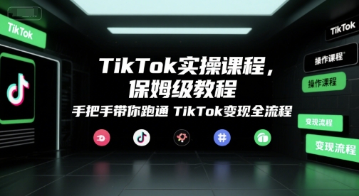 TikTok实操课程，保姆级教程，手把手带你跑通TikTok变现全流程-第一资源网