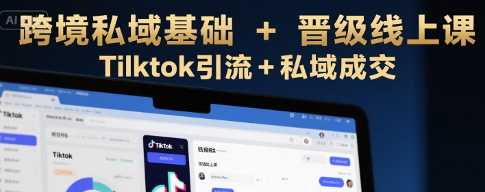 跨境私域基础+晋级线上课，Tilktok引流+私域成交-第一资源网