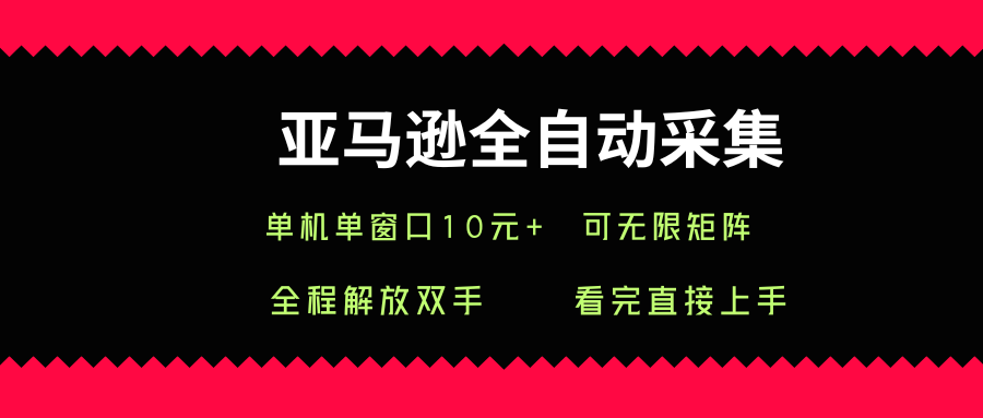 亚马逊全自动采集，单机单窗口一天10+，可无限矩阵去做【揭秘】-第一资源网