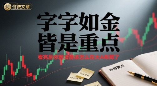付费文章：字字如金 皆是重点， 看完后 你就清楚该怎么在大A布局了-第一资源网
