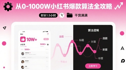从0-1000W小红书爆款算法全攻略，时长1.5小时，干货满满-第一资源网