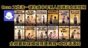coze工作流一键生成”中年男人困境扎心高涨粉高播放量图文视频”保姆级拆解教程,无需剪辑,无需拍摄写文案-第一资源网