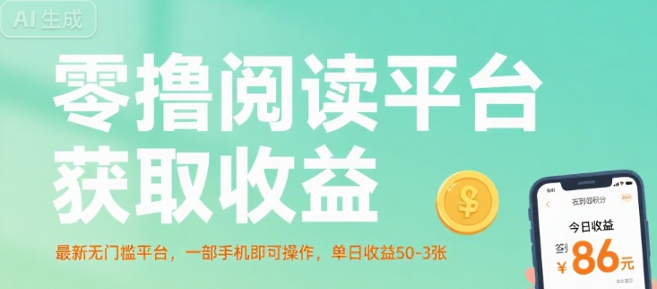零撸阅读平台获取收益，最新无门槛平台，一部手机即可操作，单日收益50-3张【揭秘】-第一资源网