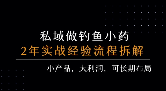 私域做钓鱼小药 每单利润3张+ 详细流程拆解-第一资源网