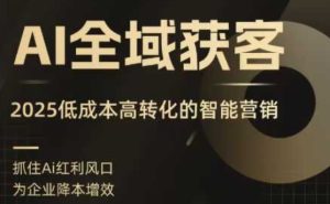 AI全域获客实训营,2025低成本高转化的智能营销,精准找客,高效营销-第一资源网