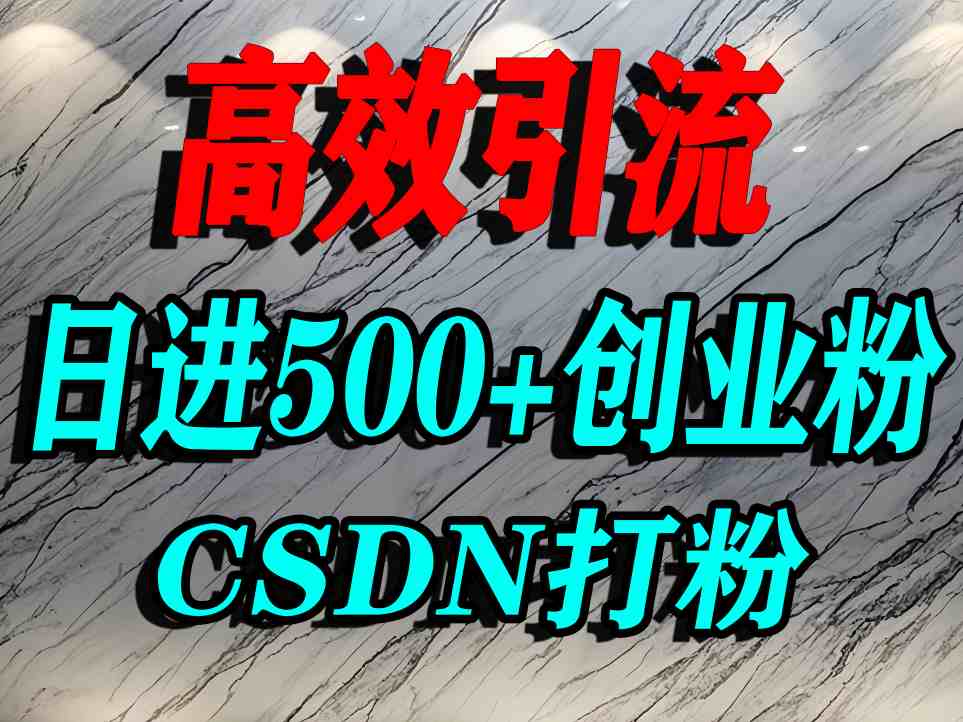 怎么打创业粉？CSDN又一个你不知道的打粉引流神秘平台，单人日引500+精准流量-第一资源网
