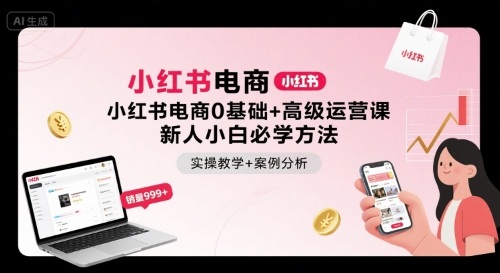 小红书电商0基础+高级运营课，新人小白必学方法，实操教学+案例分析-第一资源网