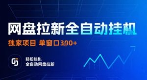 网盘拉新全自动挂G，独家项目，全自动运行完成拉新做任务，单窗口3张+【揭秘】-第一资源网