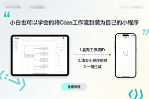 小白也可以学会的将coze工作流封装为自己的小程序-第一资源网