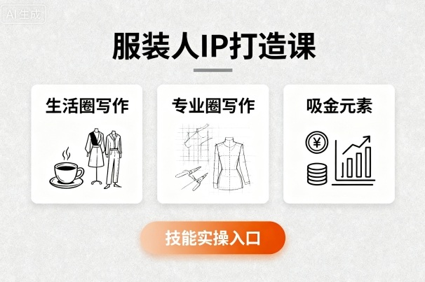 服装人IP打造课，文案创富+生活圈写作+专业圈写作+服装人专属+吸金元素+技能实操-第一资源网