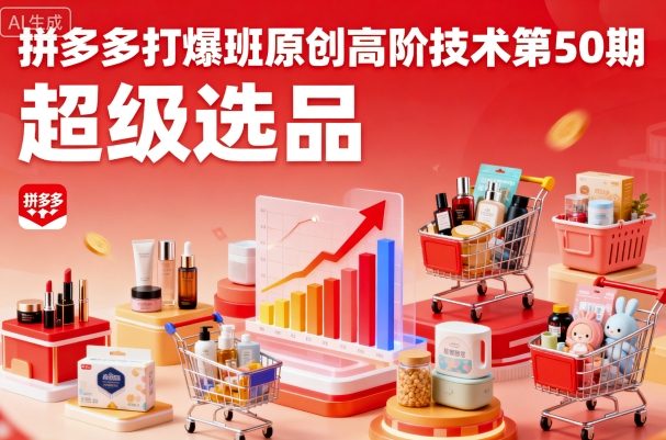 拼多多打爆班原创高阶技术第50期，超级选品-第一资源网