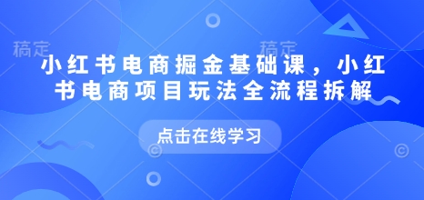 小红书电商掘金课，小红书电商项目玩法全流程拆解（更新9月）-第一资源网